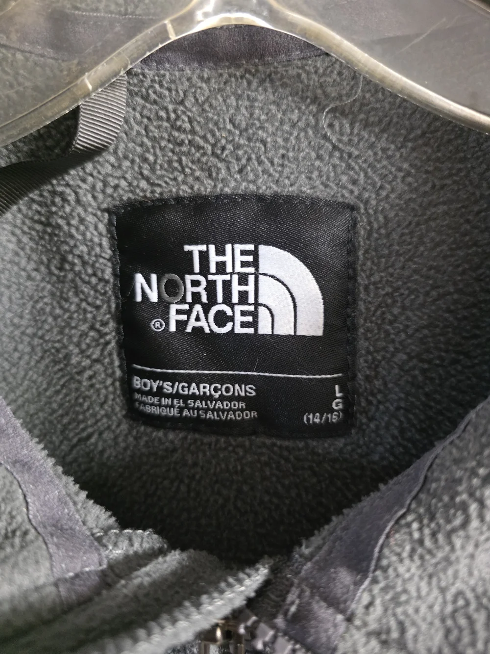 The North Face Gray Fleece Jacket with Orange Logo
